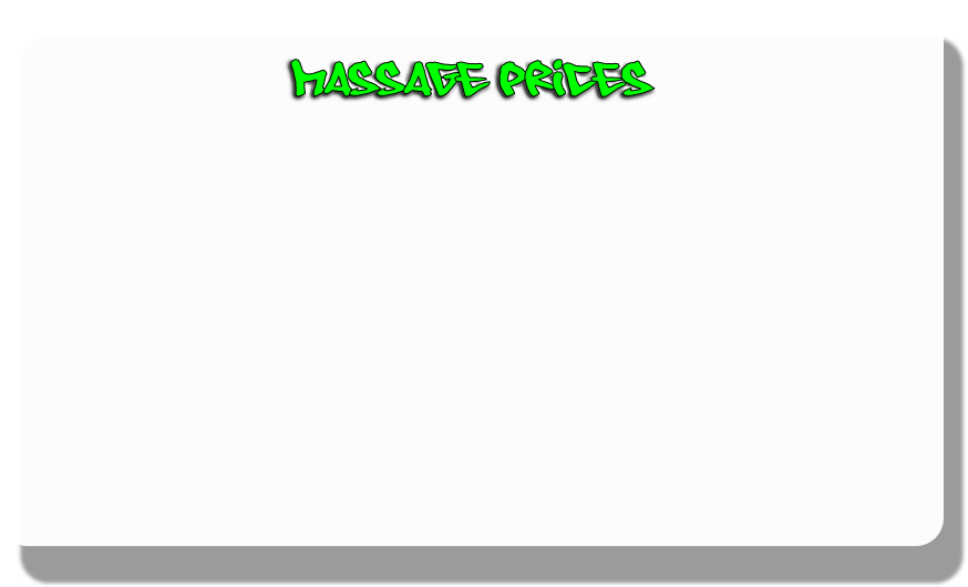 massage prices